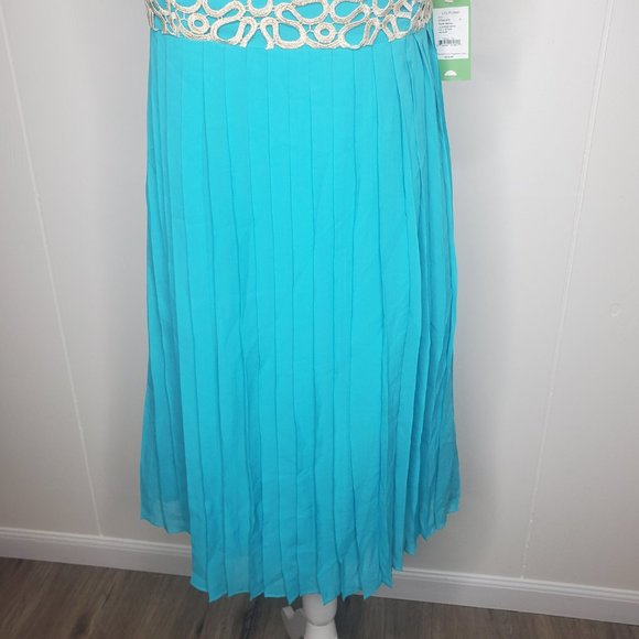 LILLY PULITZER SEA BLUE JILLIE CHIFFON STRAPLESS DRESS Woman's SIZE 10 - Picture 4 of 15